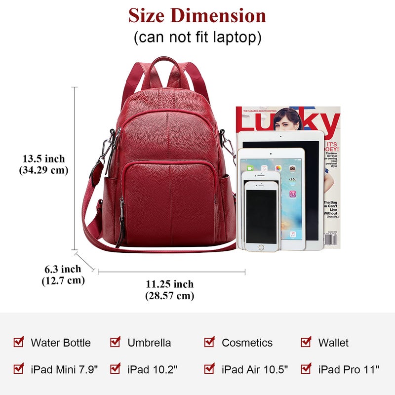 ALTOSY Soft Leather Backpack Purse For Women -theft Backpacks Versatile Shoulder BagÃ¯Â¼Ë†S81 Red WineÃ¯Â¼â€° - Image 5